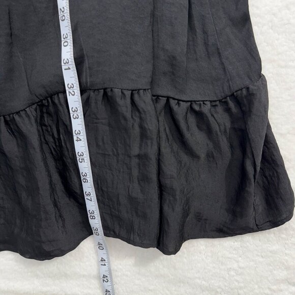 Summersalt Silky Luxe Maxi Dress Smocked Ruffle Hem Tie Straps Black Boho Size M - Picture 11 of 11